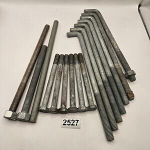 GALVANIZED STEEL FASTENERS INCLUDING L-BOLTS, J-BOLTS, AND HEX HEAD BOLTS LOT